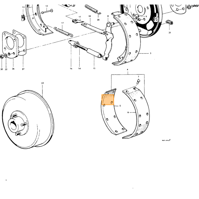 Volvo Rem afstand stang handrem achter PV544+P210+AmazonB16  Volvo onderdeel nr 659681