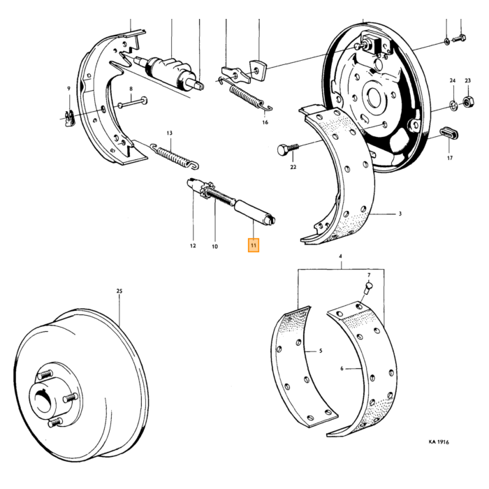 Volvo Veer handrem voor afstand stang nr 659681 Volvo onderdeel nr 659682