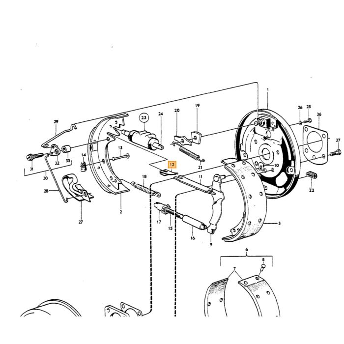Volvo Veer handrem voor afstand stang nr 659681 Volvo onderdeel nr 659682