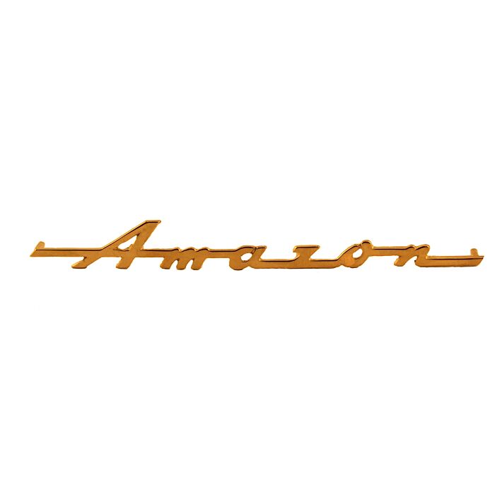 Volvo Embleem inchAmazoninch voorscherm Amazon schrijfletters repro - niet direct op voorraad - neem contact op met onze klantenservice - Volvo onderdeel nr 661052