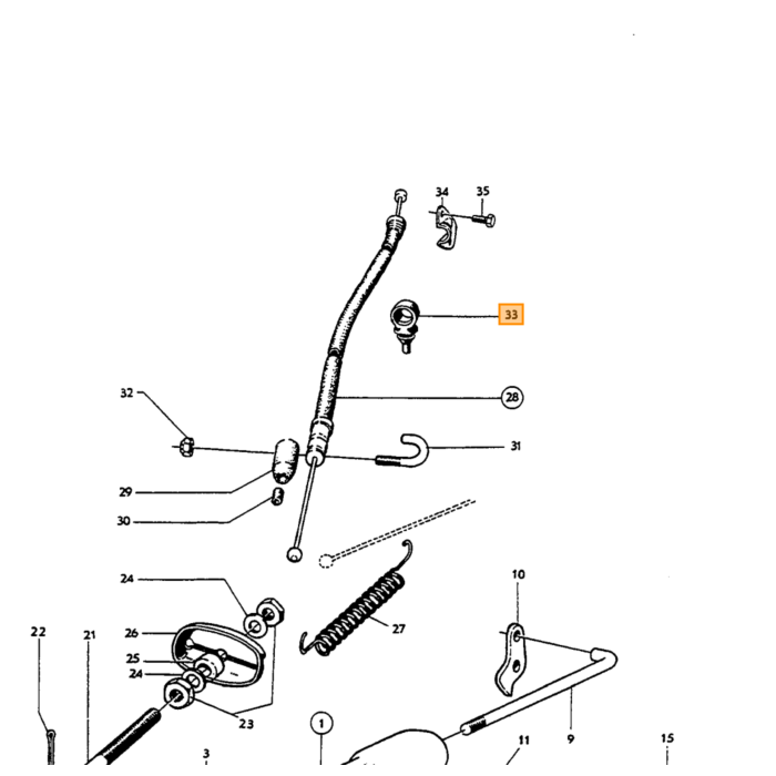 Volvo Rem handremkabel doorvoer rubber (ophangrubber) Amazon b18/b20 Volvo onderdeel nr 661428