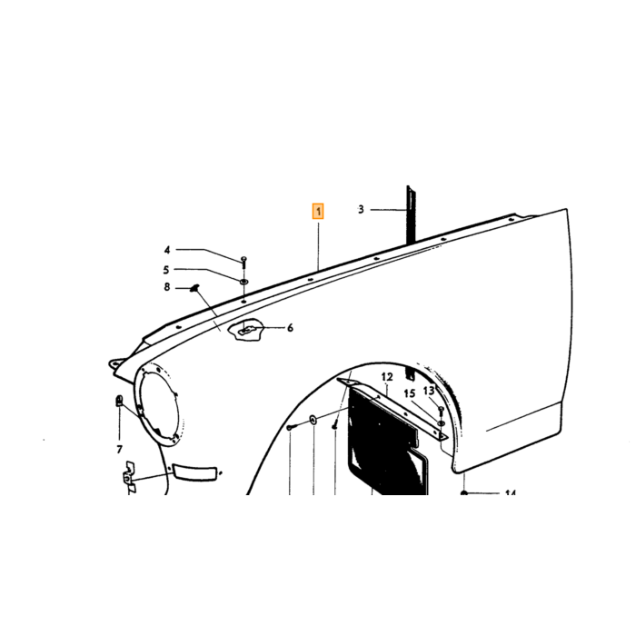 Volvo Plaatwerk Amazon voorscherm links spatbord  Volvo onderdeel nr 661924