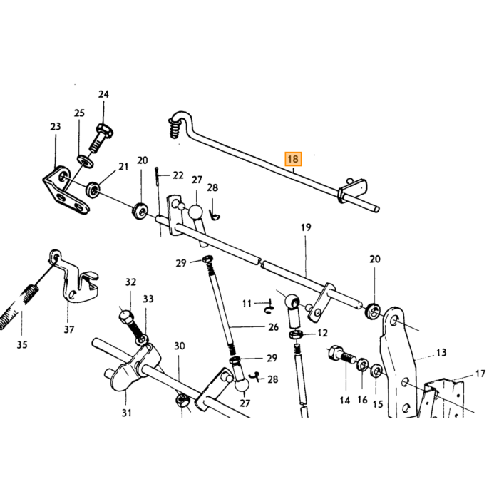Volvo Gasstang voor Zenith carburateur PV544+Duett+Amazon set 2 st Volvo onderdeel nr 661963