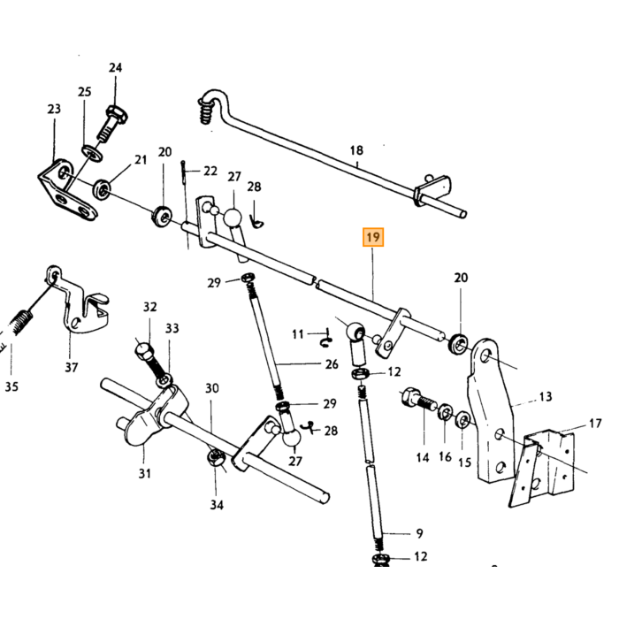 Volvo Gasstang voor SU carburateurs PV544+Duett+Amazon+P1800 B18B+B18D (671950) Volvo onderdeel nr 662006