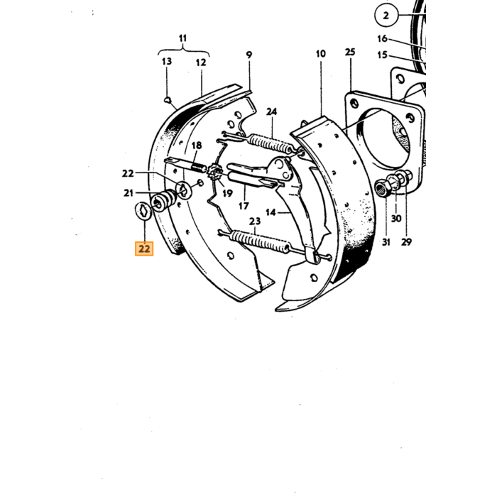 Volvo Rem schotel voor veer 659664 662505 Volvo onderdeel nr 662507
