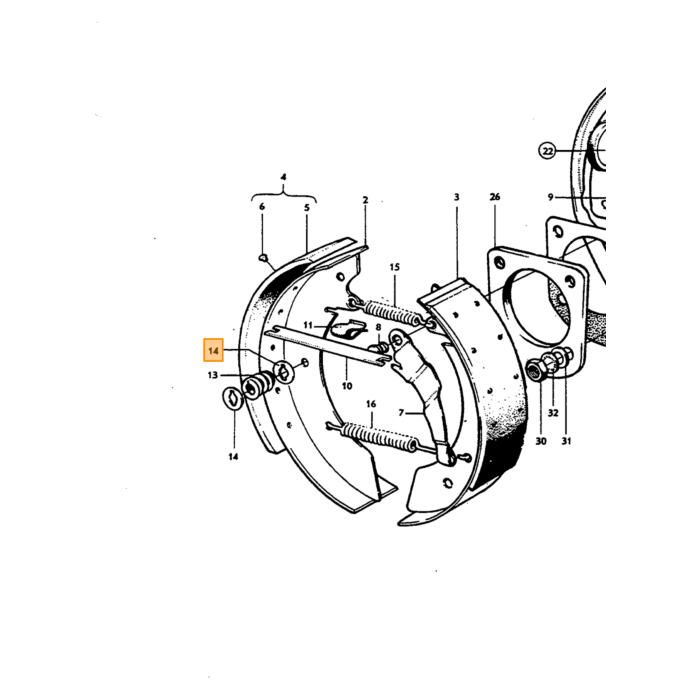 Volvo Rem schotel voor veer 659664 662505 Volvo onderdeel nr 662507