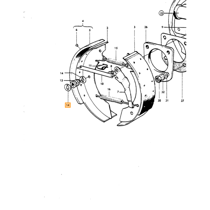 Volvo Rem schotel voor veer 659664 662505 Volvo onderdeel nr 662507