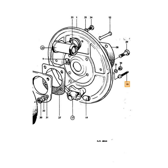 Volvo afstel schroef remschoen achter Volvo onderdeel nr 662511