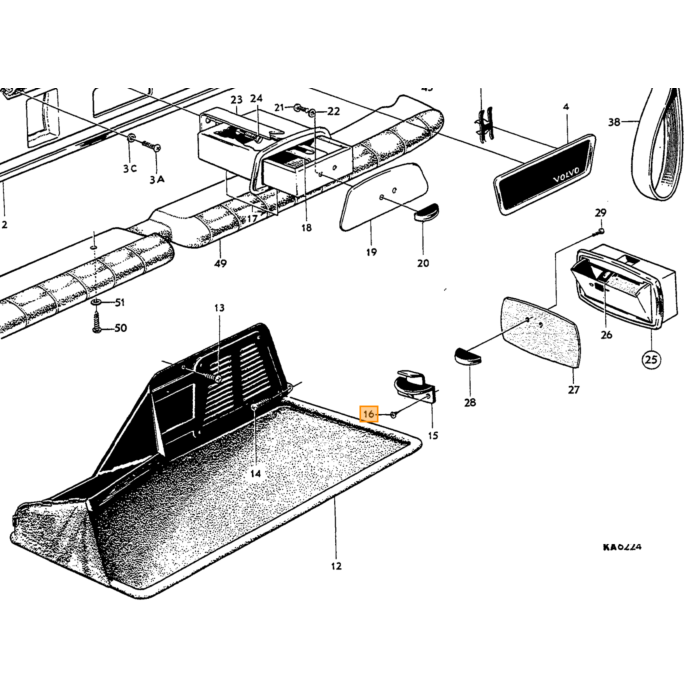 Volvo Ruit zijruit achter bagage compartiment Amazon E keur helder Volvo onderdeel nr 662686