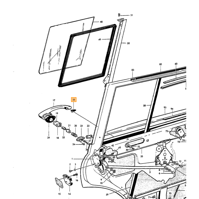 Volvo Handgreep kombi slot montage lip Amazon achterklep Volvo onderdeel nr 662720