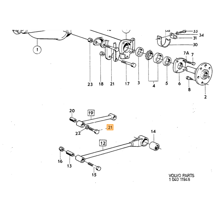 Volvo Silentbloc draagarm achteras Amazon+P1800+panhardstang 220/ kort-1967 Volvo onderdeel nr 662797