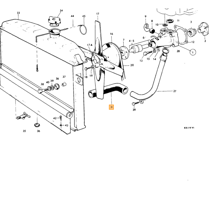 Volvo Radiateur slang PV555+Duett+Amazon B18 -1966 boven of onder open systeem 273189   653374   653574   660096   663030   663031   89684 Volvo onderdeel nr 663031