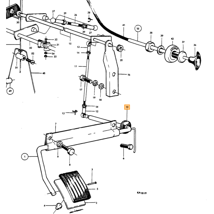 Volvo Rubber doorvoer gasstang Amazon+P1800(carb) P1800 S Volvo onderdeel nr 663052