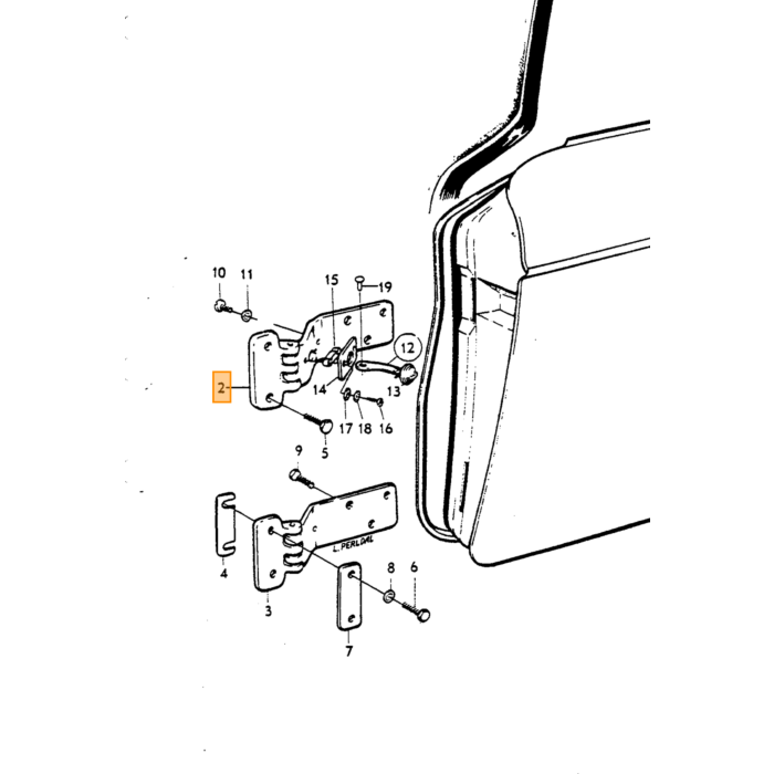 Volvo Scharnier P1800 Linker portier boven   664306 Volvo onderdeel nr 664306