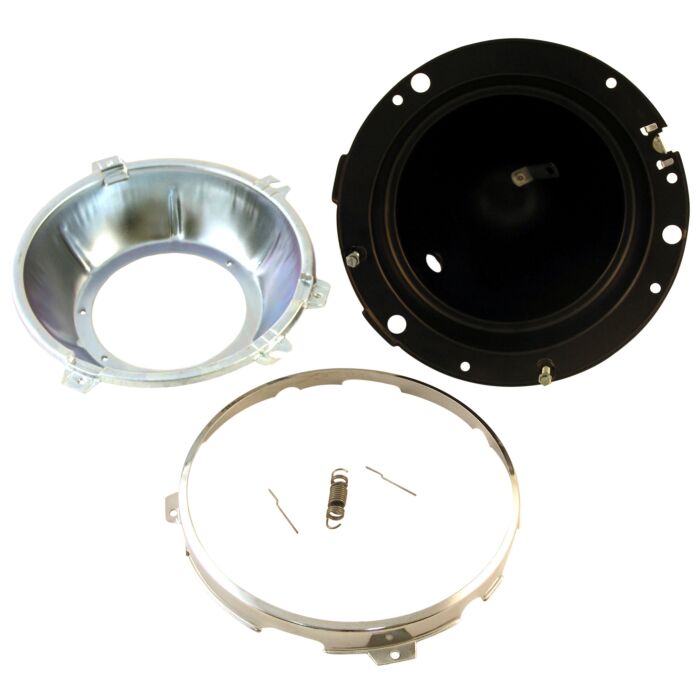 Volvo Koplamp pot P1800 alle typen metaal (buitenpot compleet met veertjes ring en binnenpot) Volvo onderdeel nr 664486