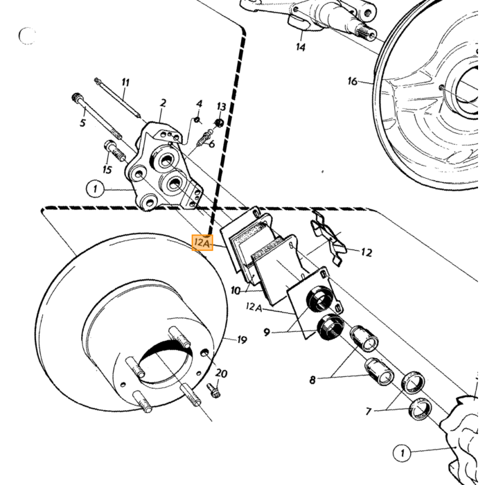 Saxpinne handbroms och Girling monteringssats handbromsvajer 140 164 240 260 740 760 780 940 S90 V90 V70 V70XC