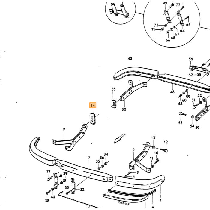Volvo Rubber koffer vloer bodem P1800 -ch 7999 Volvo onderdeel nr 665289
