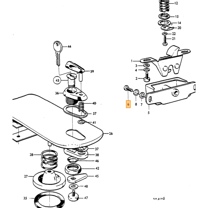 Volvo Dashboard P1800 aluminium paneel links onder LHD  Volvo onderdeel nr 665433