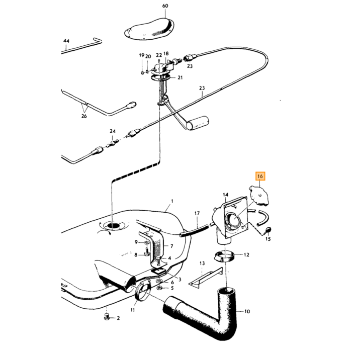 Volvo Benzinetank dop Duett(binnenste) Volvo onderdeel nr 666181