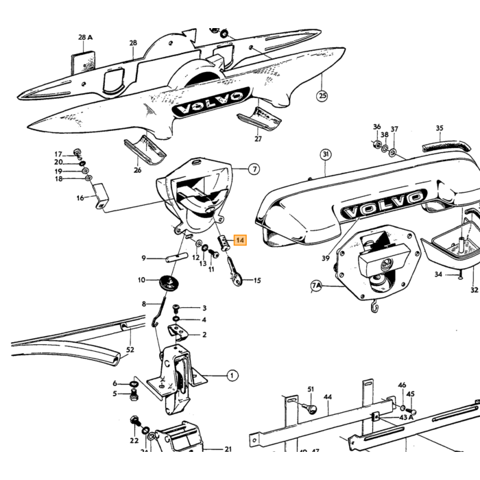 Volvo Slot koffer Amazon sedan met 2 sleutels Volvo onderdeel nr 666229