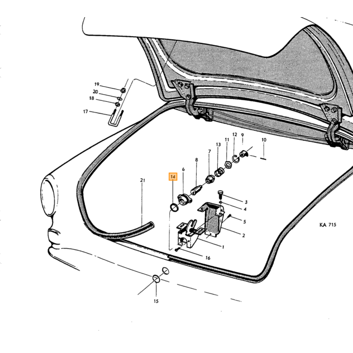 Volvo Slot koffer Amazon sedan met 2 sleutels Volvo onderdeel nr 666229