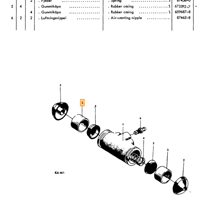 Volvo Dop voor reservoir hoofdrem cilinder 673766 Volvo onderdeel nr 667360