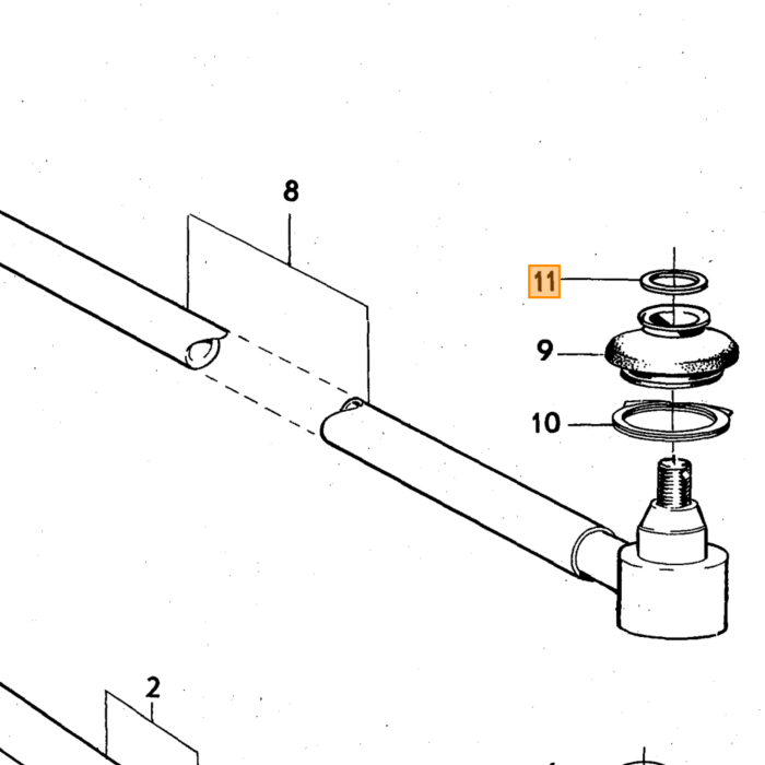 Volvo Sluitring bout vooras Amazon+P1800 19 mm diam bout nr 192113 Volvo onderdeel nr 667791
