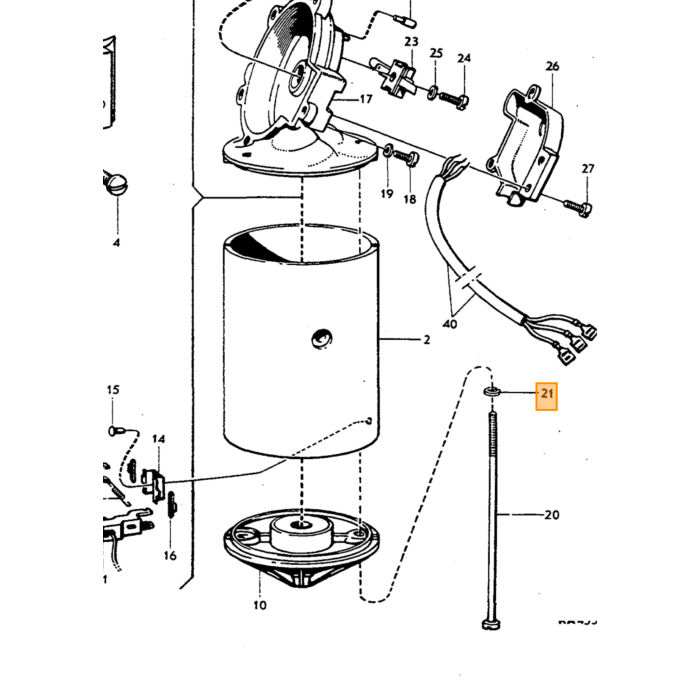 Volvo Ruitensproeier nozzle enkel P1800+P1800E+P1800ES Volvo onderdeel nr 668066