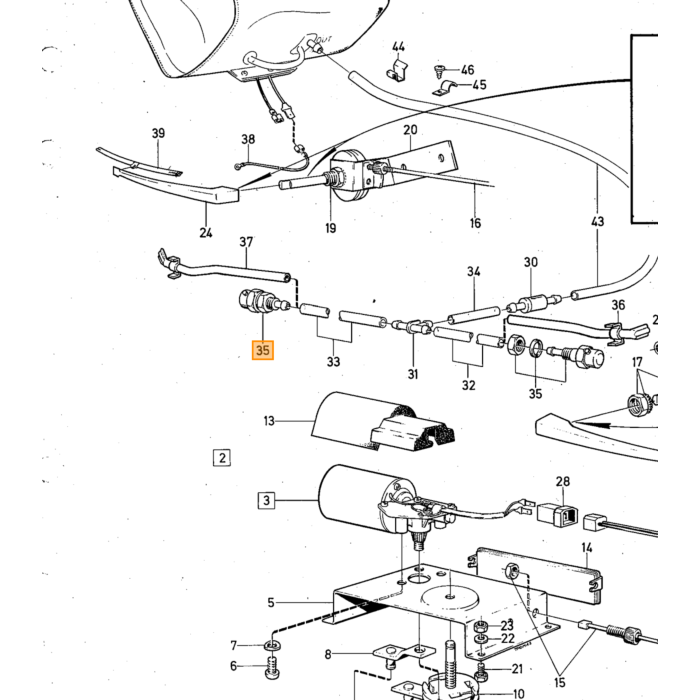 Volvo Ruitensproeier nozzle enkel P1800+P1800E+P1800ES Volvo onderdeel nr 668066
