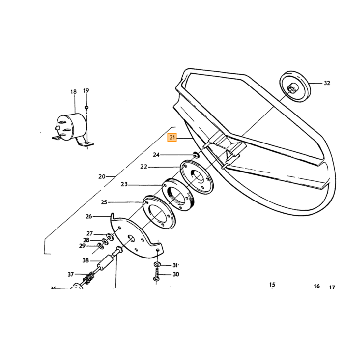 Volvo Glas knipperlicht Amazon oranje/wit Links richtingaanwijzerglas origineel Volvo onderdeel nr 668911