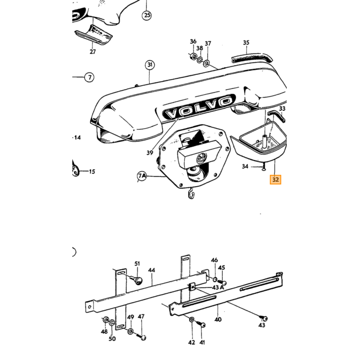 Volvo Glas Kentekenverlichting Amazon sedan Volvo onderdeel nr 668979