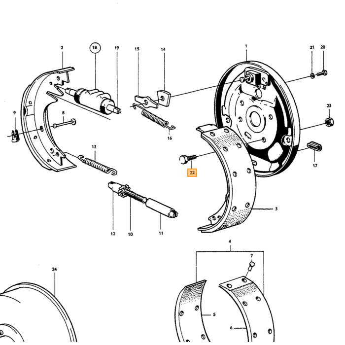 Volvo Borgplaat voor remklauw B18+B20 Amazon+P1800+140 ea. Volvo onderdeel nr 669012