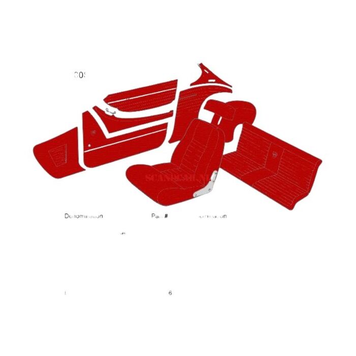 Bekleding P1800 armsteun rood niet meer leverbaar alleen zwart per paar