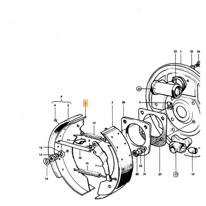 Volvo Rem cilinder achterwiel Amazon B18+P1800 22.2mm enkel remsysteem  Volvo onderdeel nr 670404