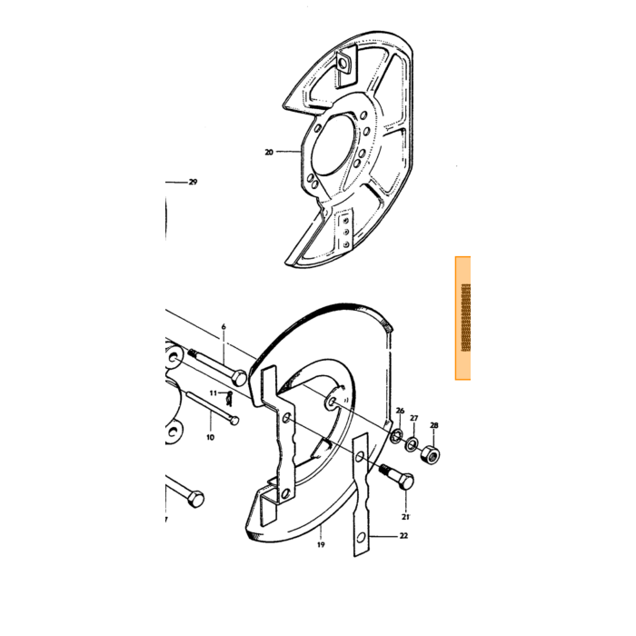 Volvo Rem klauw Amazon voorzijde B18+P1800 B18 rechts 670729 enkel systeem Volvo onderdeel nr 670725