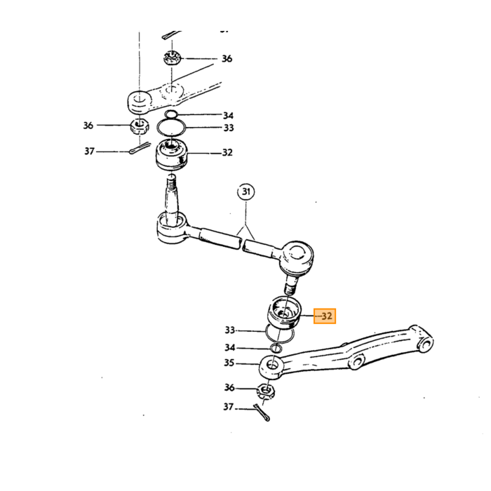 Volvo Rubber stof hoes spoor stuurstang PV544+P1800+Amazon+140+164 (12-25MM) Volvo onderdeel nr 670877