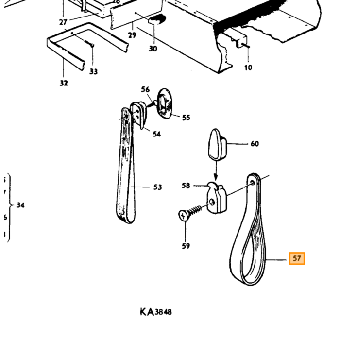 Handtag B-stolpe PV544 Amazon 660625