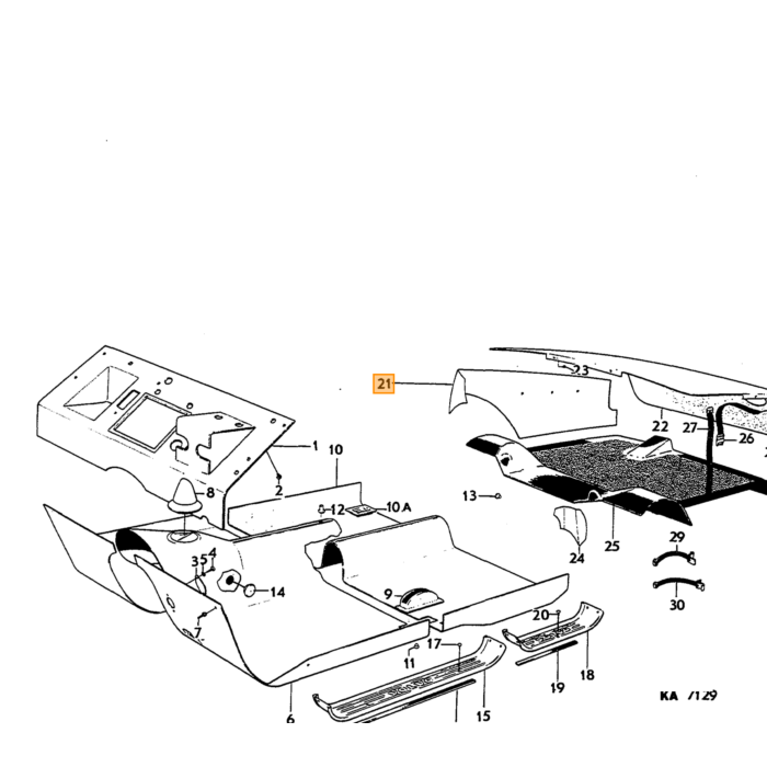 Volvo Karton bekleding in koffer Amazon Set links + rechts zwart Volvo onderdeel nr 671067