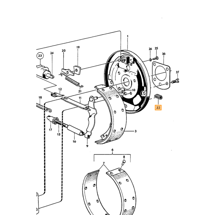 Volvo Rem cilinder achterwiel Amazon B18  25.4mm(met begrenzer) Volvo onderdeel nr 671216