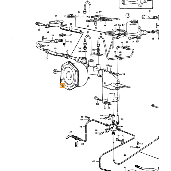 Volvo Rem druk begrenzer Amazon+P1800 met rembekrachtiging enkel remsysteem Volvo onderdeel nr 671894