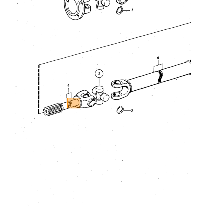Volvo Kruiskoppeling 61.3mm x 23.8mm voor as 44.5mm(1217606) zonder smeernippel Amazon/PV/P1800/140 240 260 740 760 780  Volvo onderdeel nr 672037
