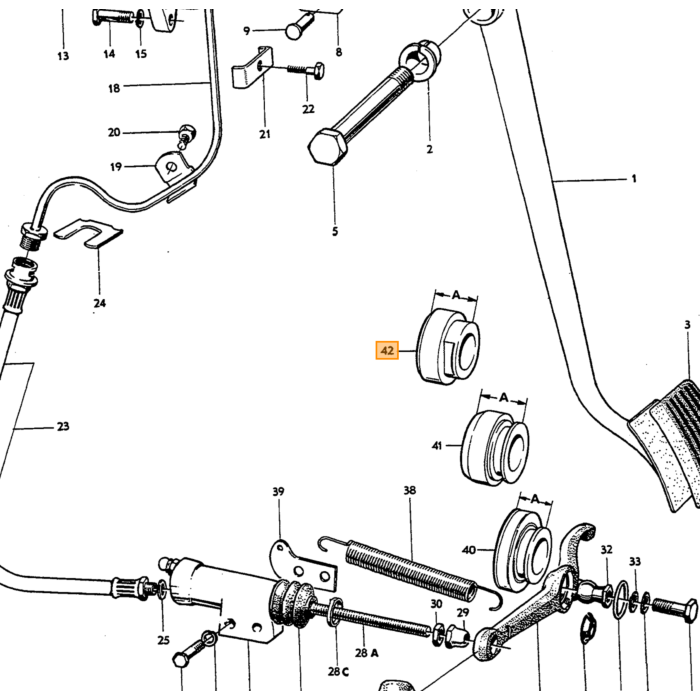Volvo Lager druklager B18+B20 Borg&Beck 43mm PV544 Amazon Duett Duett 140 164 240 Volvo onderdeel nr 672122