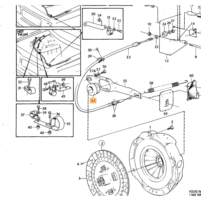 Volvo Lager druklager B18+B20 Borg&Beck 43mm PV544 Amazon Duett Duett 140 164 240 Volvo onderdeel nr 672122