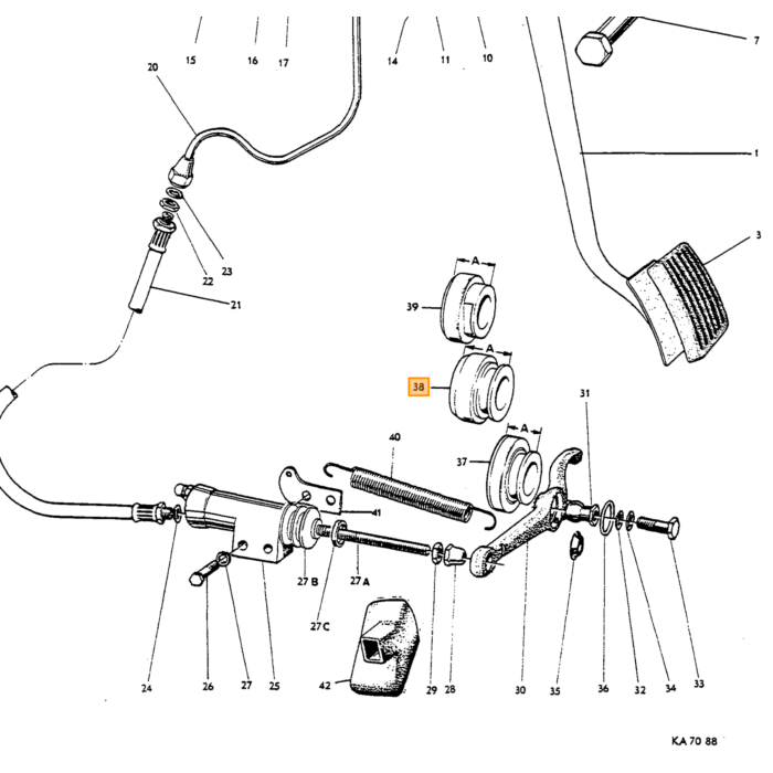 Volvo Lager druklager B18+B20 Borg&Beck 43mm PV544 Amazon Duett Duett 140 164 240 Volvo onderdeel nr 672122