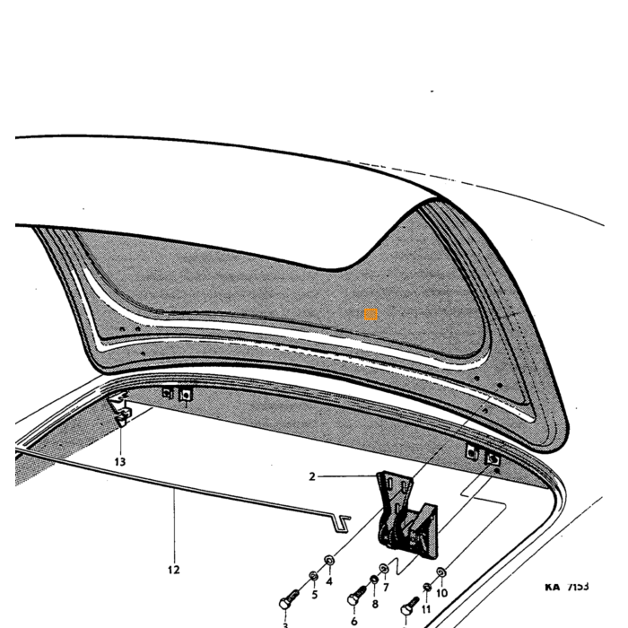 Volvo Rubber portier Amazon 4 deurs sedan links achter Volvo onderdeel nr 672150