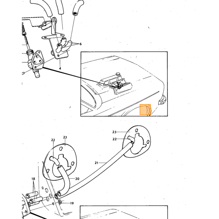Volvo Luchtfilter SU+ stromb B18B + B20B 68mm + pijpje v carterventilatie Volvo onderdeel nr 672280