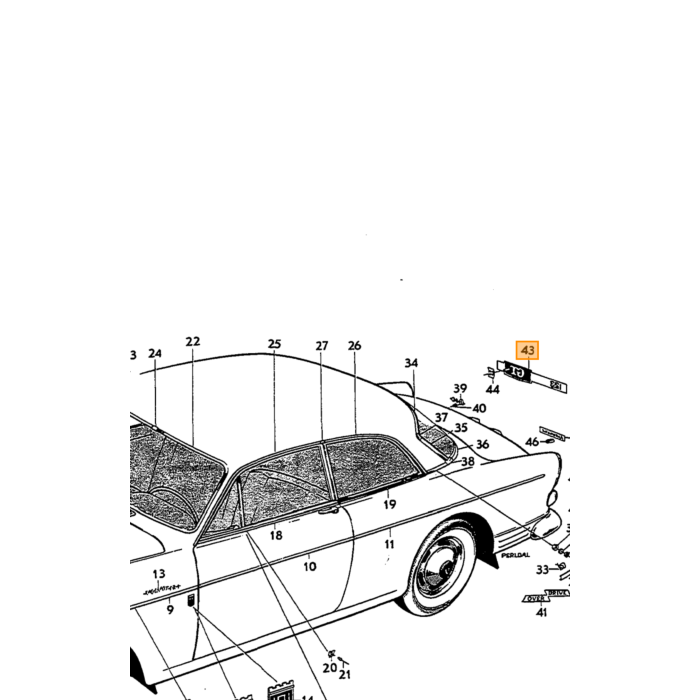 Volvo Embleem inch123GTinch kofferdeksel Amazon CHROOM Volvo onderdeel nr 672493