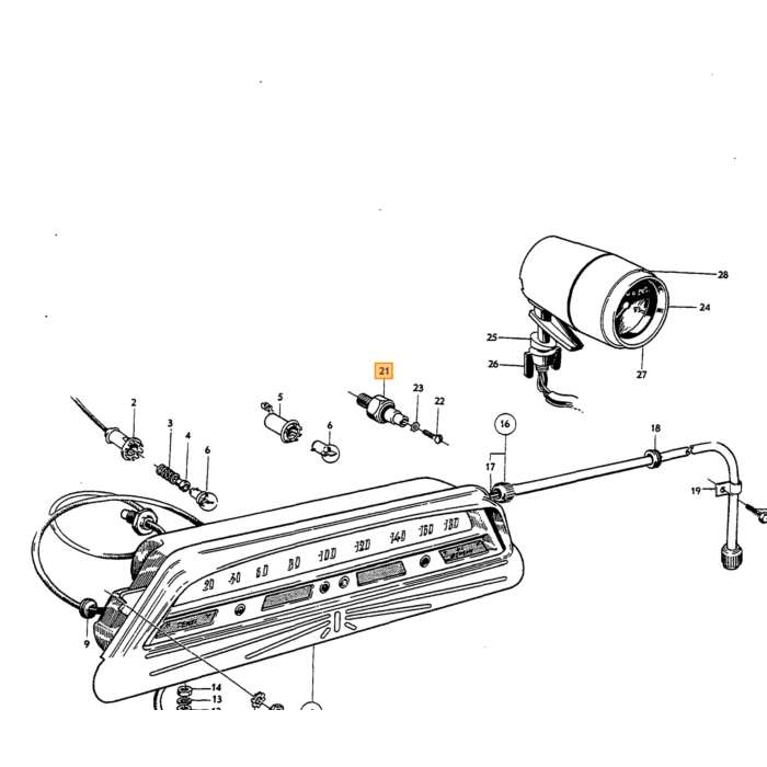 Volvo Oliedruk zender B16/B18/B20/B30/B 19 B21/B23 140+164+240+Amazon Duett  PV544 140 240 340-360 164 1606877 Volvo onderdeel nr 672910