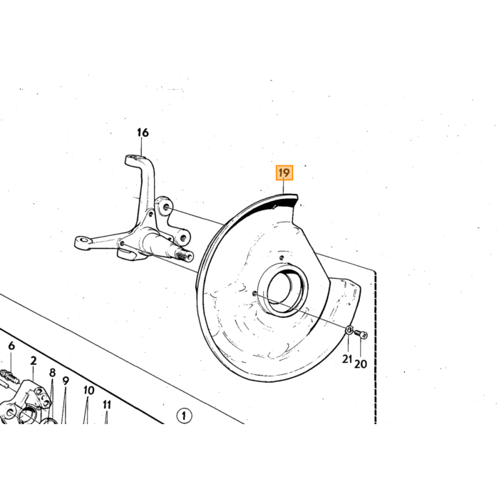 Volvo Remankerplaat 140+164 links voor(675359) 140 164 Volvo onderdeel nr 675359