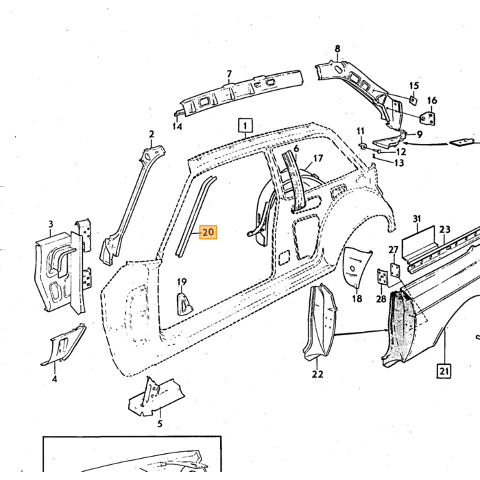 Volvo Achter spatlap links Volvo onderdeel nr 675459